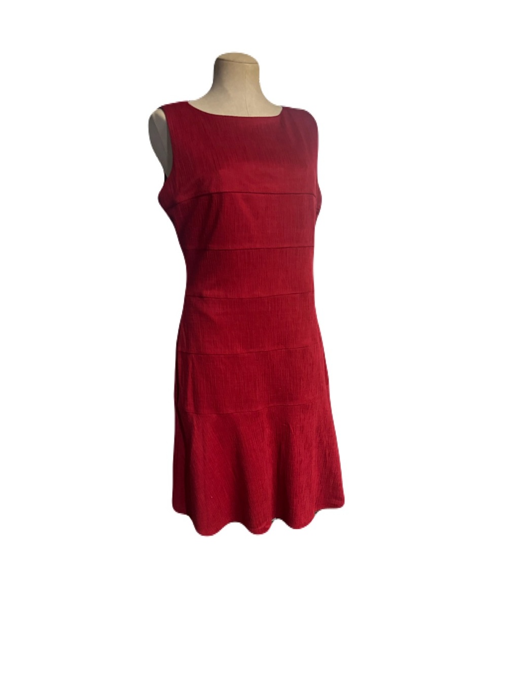 Enfocus Studio Sleeveless Red Knit Fit-and-Flare Dress